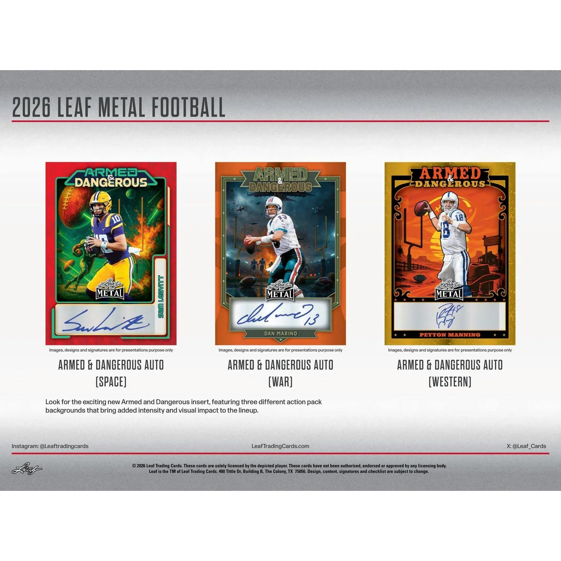 2026 Leaf Metal Football Hobby 10 Box Case (Ships Sealed Only) - D2