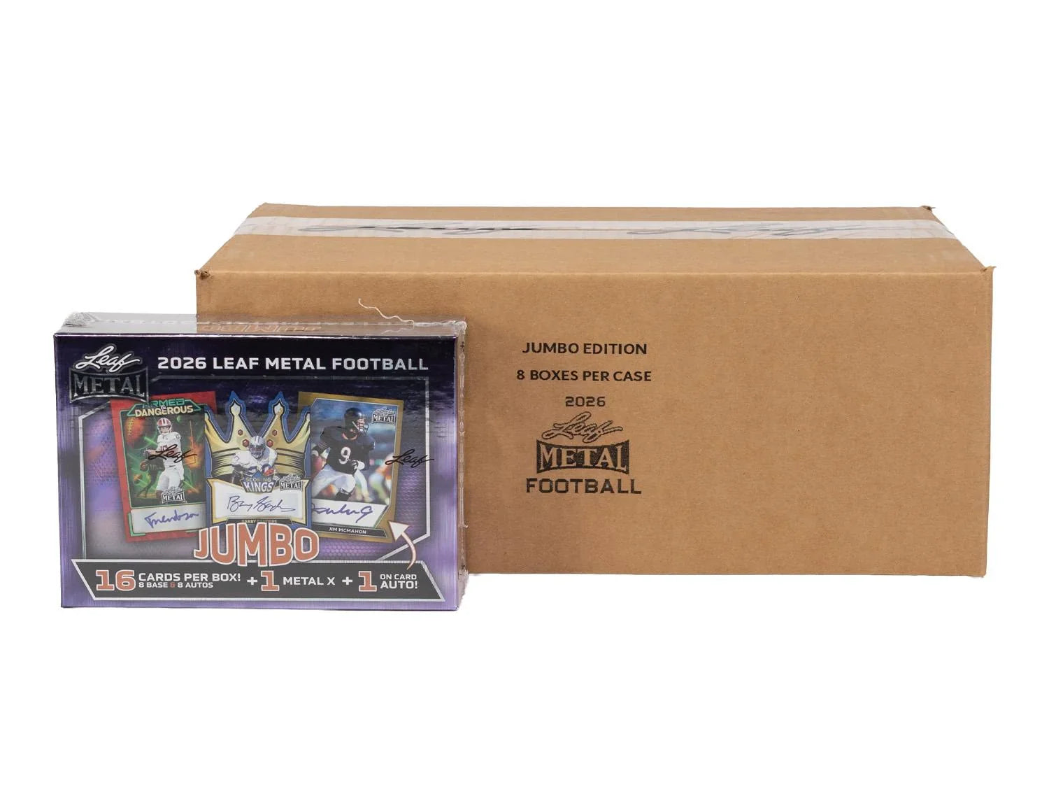 2026 Leaf Metal Football Hobby Jumbo 8 Box Case (Ships Sealed Only) - D1