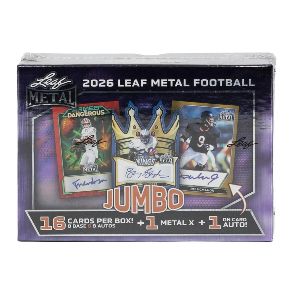 2026 Leaf Metal Football Hobby Jumbo 8 Box Case (Ships Sealed Only) - D1