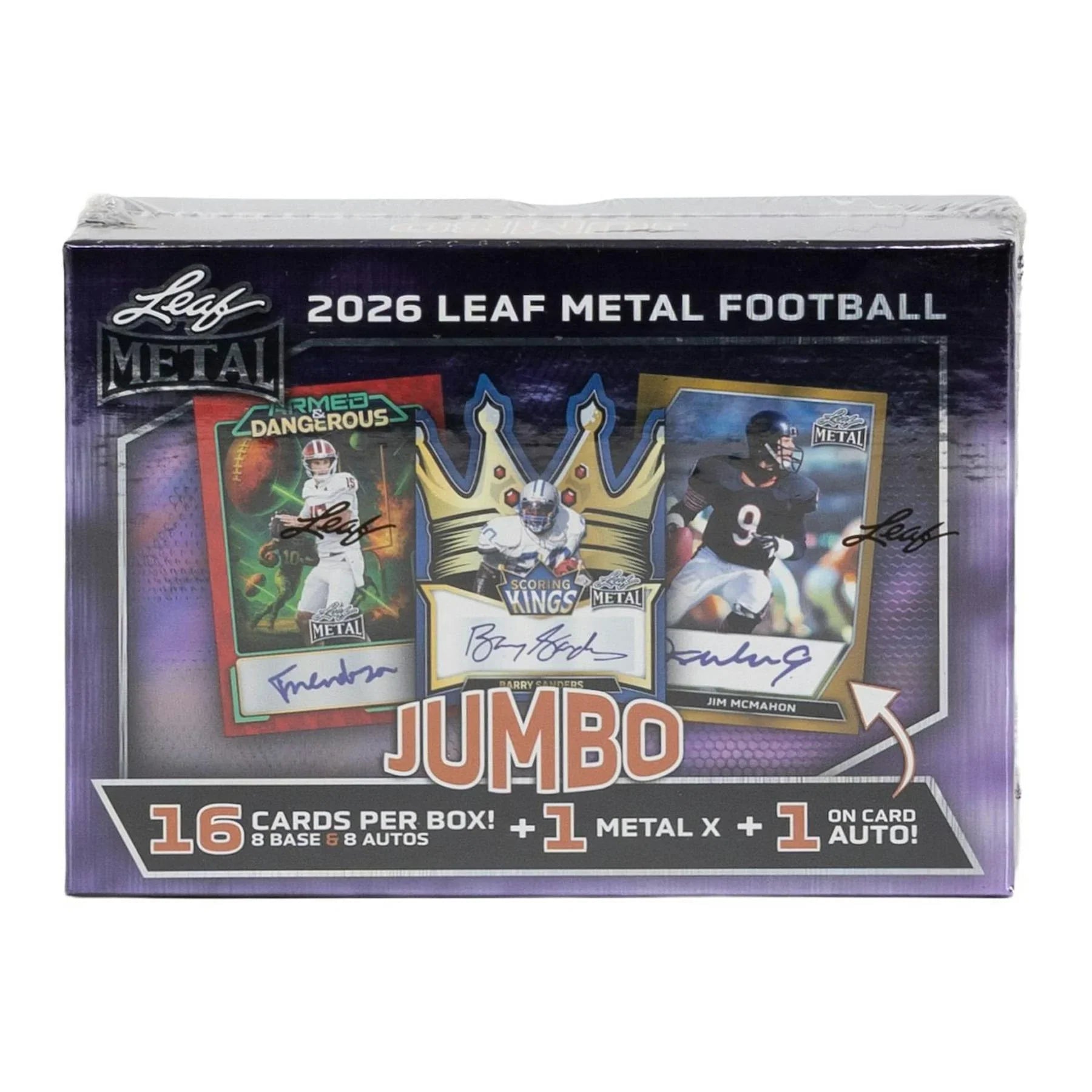 2026 Leaf Metal Football Hobby Jumbo 8 Box Case (Ships Sealed Only) - D1