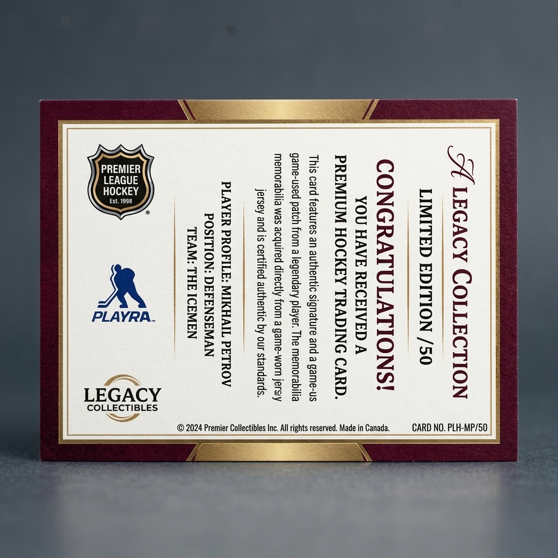 Paul Coffey Signed 2015-16 Upper Deck The Cup Card | Scripted Swatches Patch Auto/35