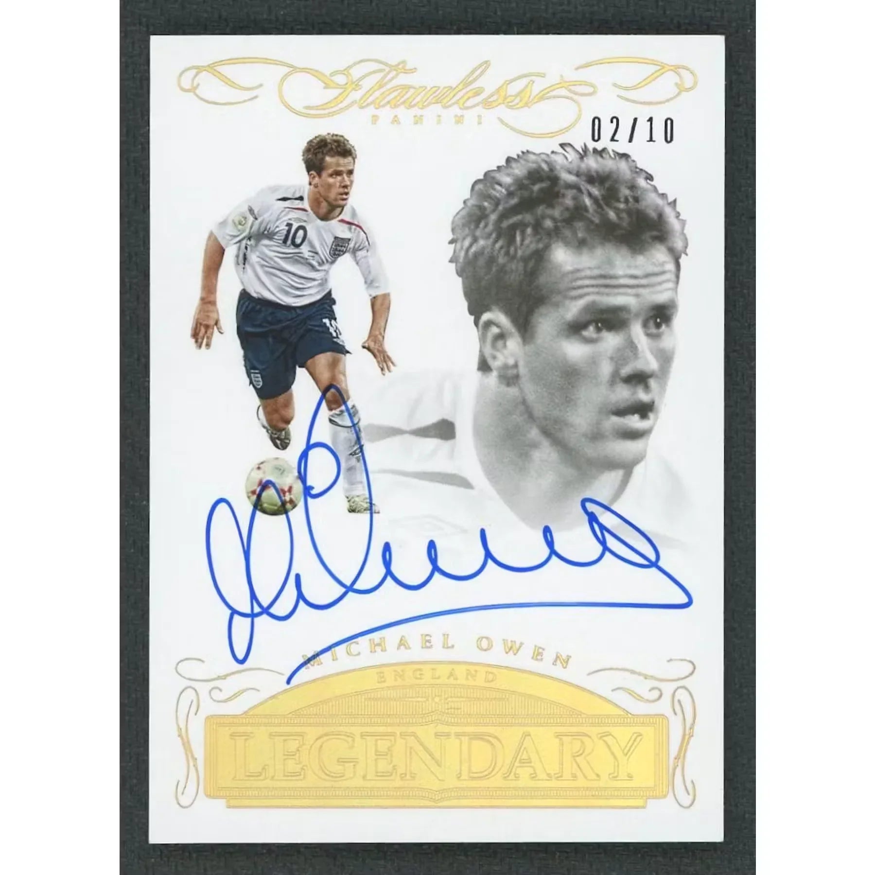 Michael Owen Signed Card | 2015-16 Panini Flawless Legendary Auto/10