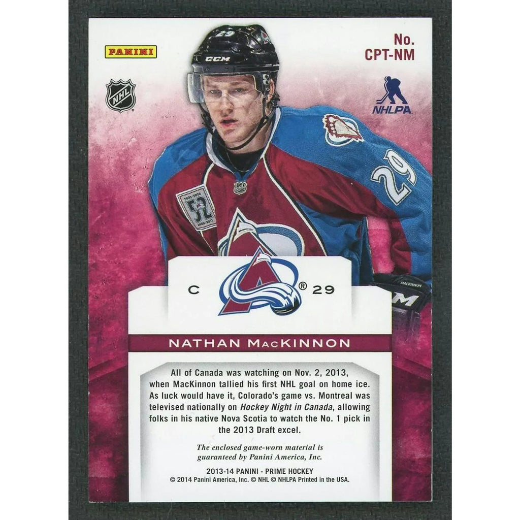 Nathan MacKinnon 2013-14 Panini Prime Colors Rookie Patch Card | #14