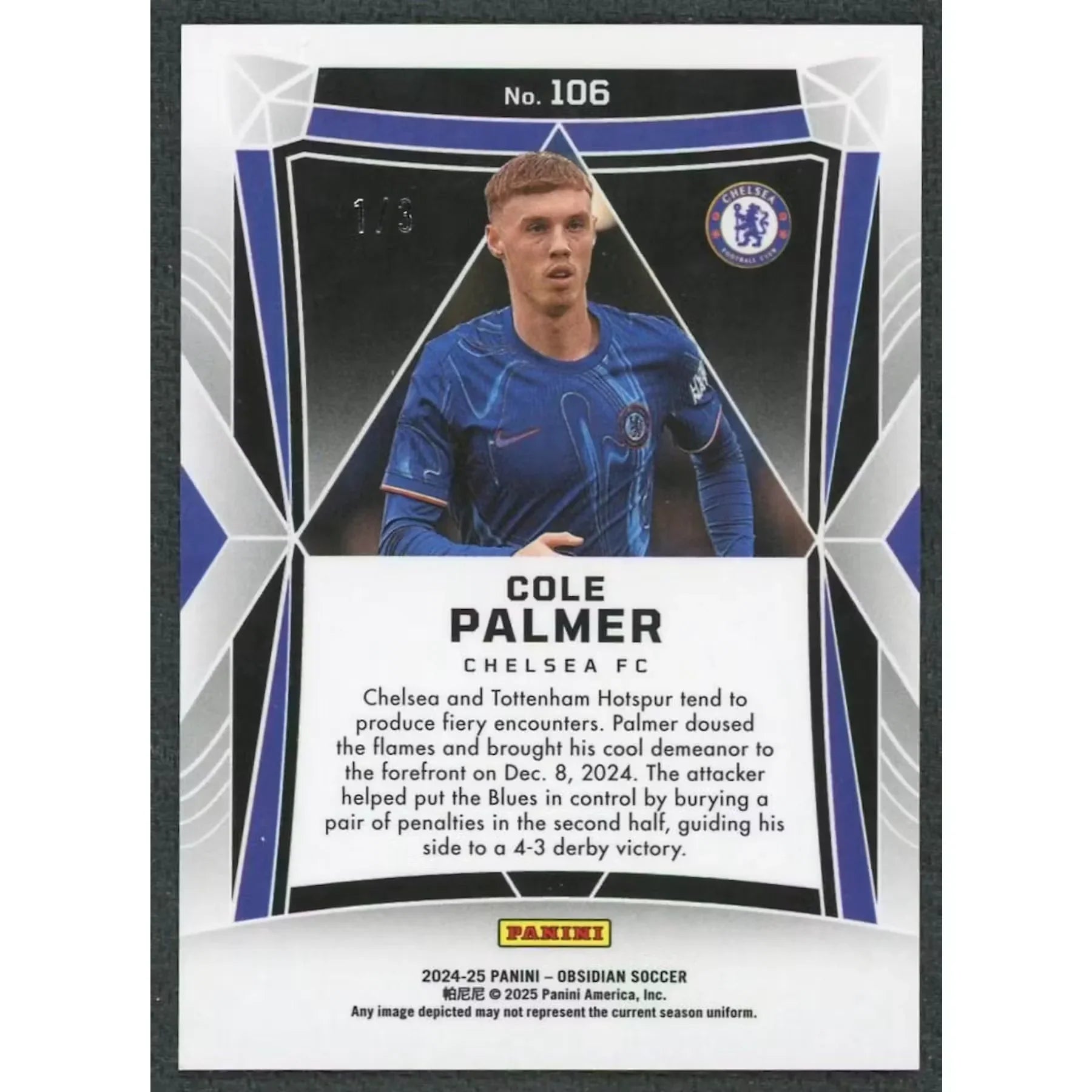 Cole Palmer 2024-25 Panini Obsidian Green Flood Card | #106