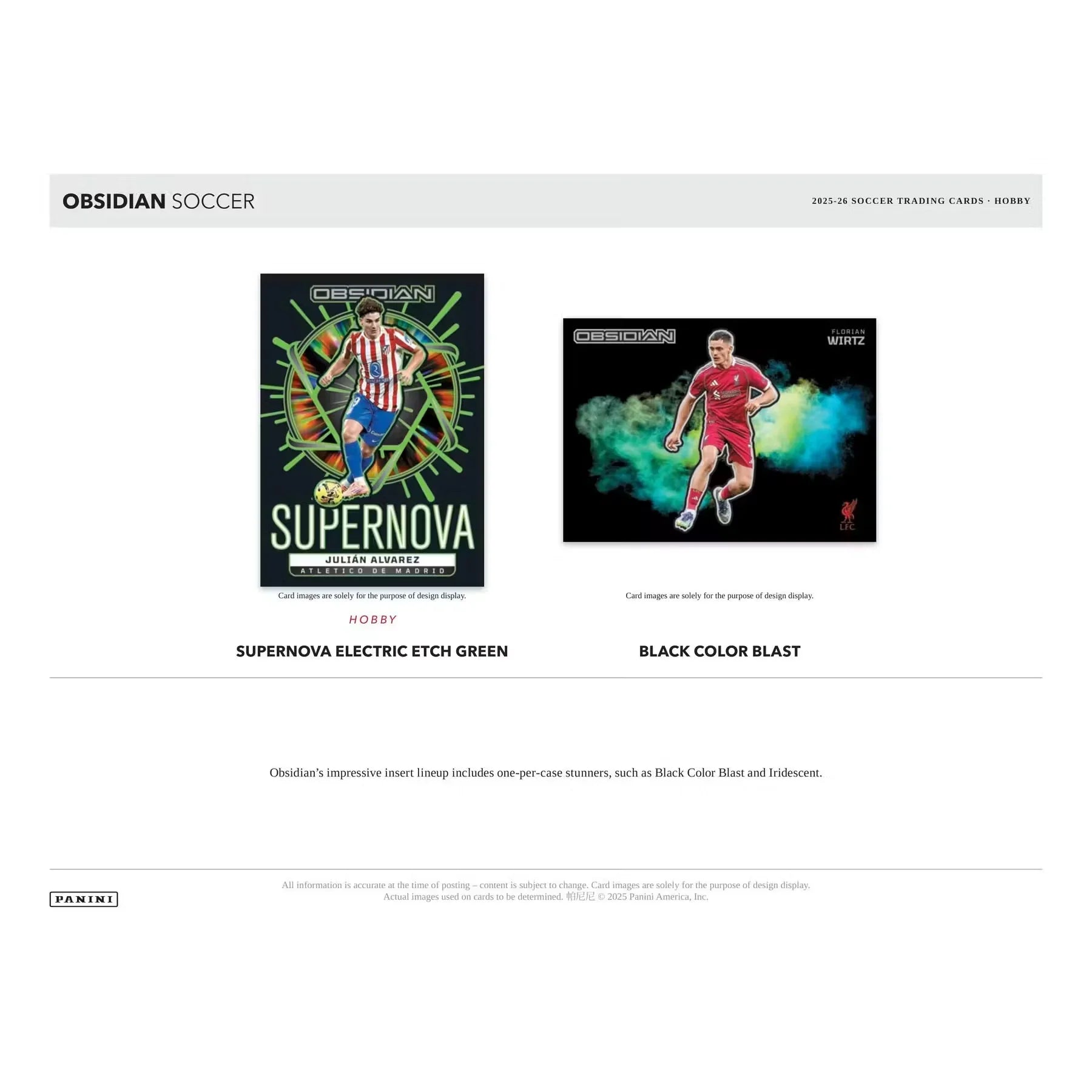 2025-26 Panini Obsidian Soccer Hobby Box | Presell (Ships Sealed Only)