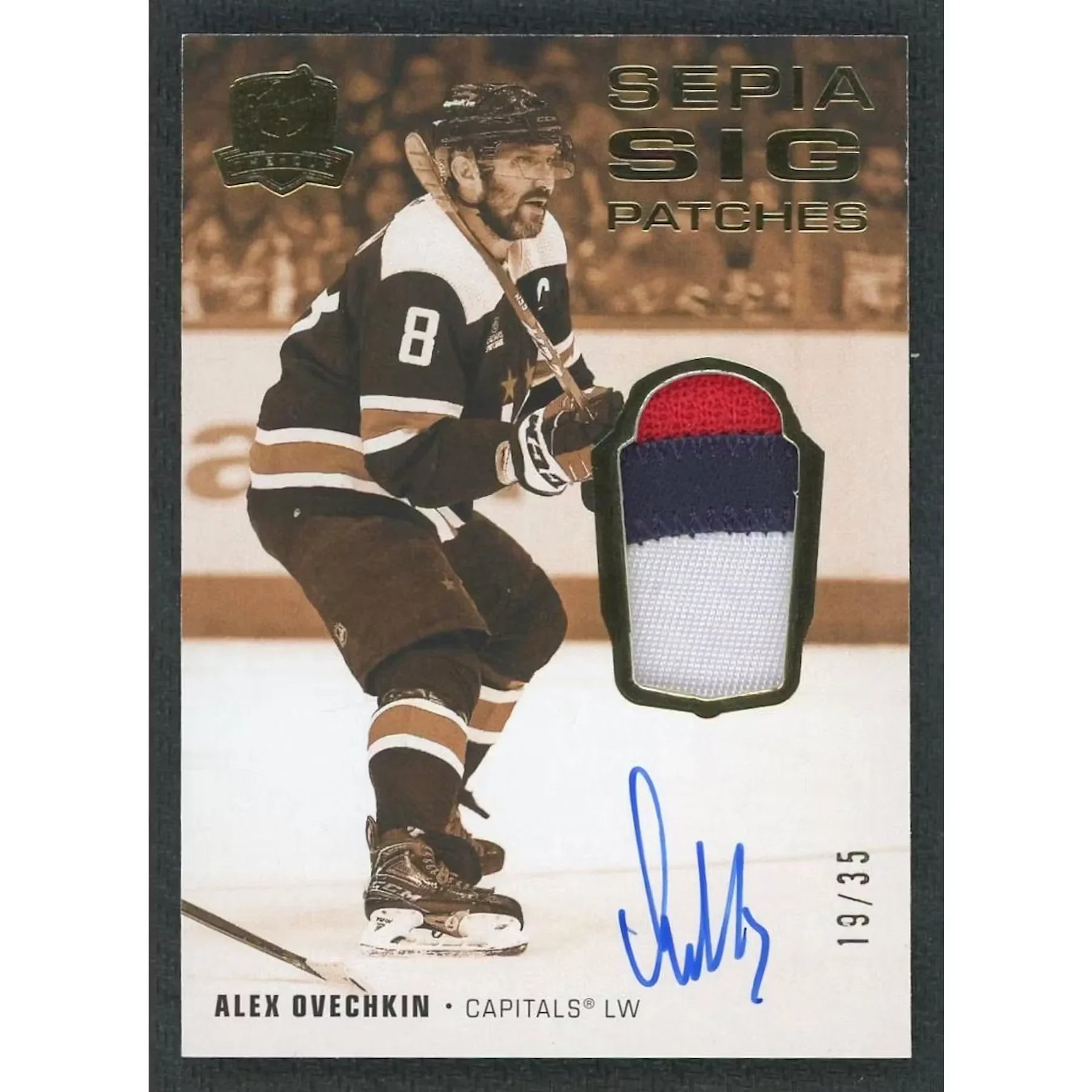 Alex Ovechkin Signed 2022-23 Upper Deck The Cup Card | Sepia Patch Auto/35