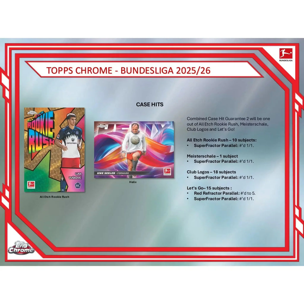 2025 26 Topps Chrome Bundesliga Soccer Hobby Box (Ships Sealed Only)