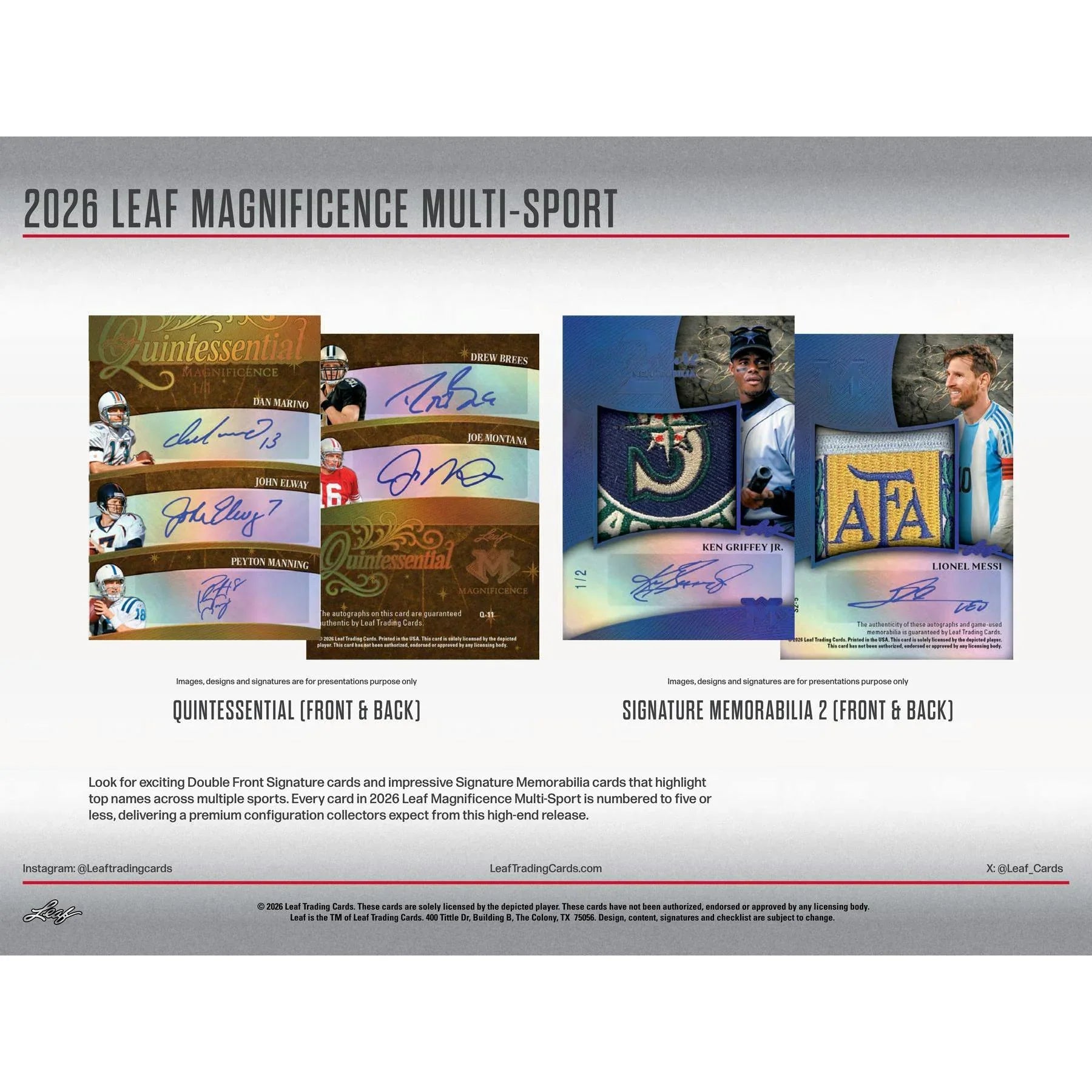 2026 Leaf Magnificence Hobby Box Multi Sport (Ships Sealed Only)