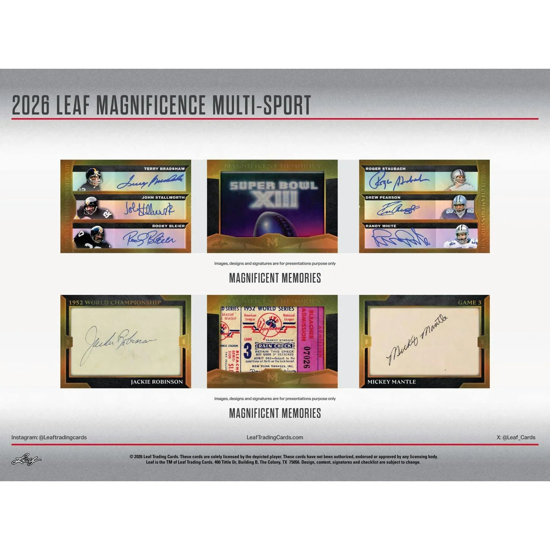 2026 Leaf Magnificence Hobby Box Multi Sport (Ships Sealed Only)