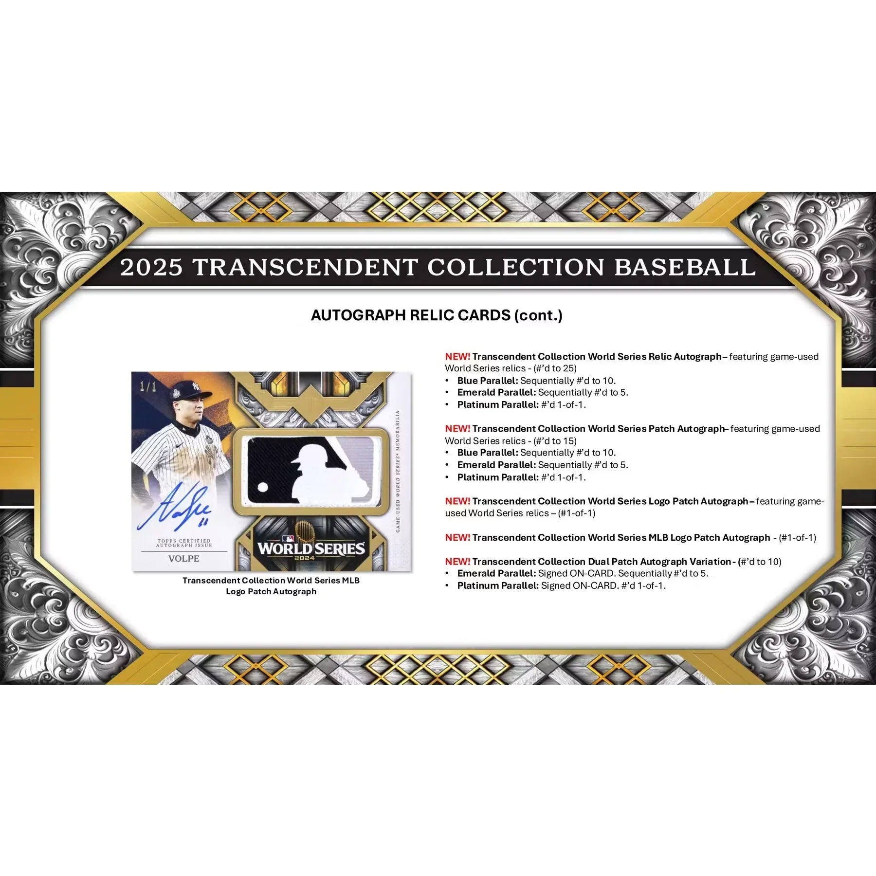 2025 Topps Transcendent Collection Baseball Hobby Case (Ships Sealed Only)