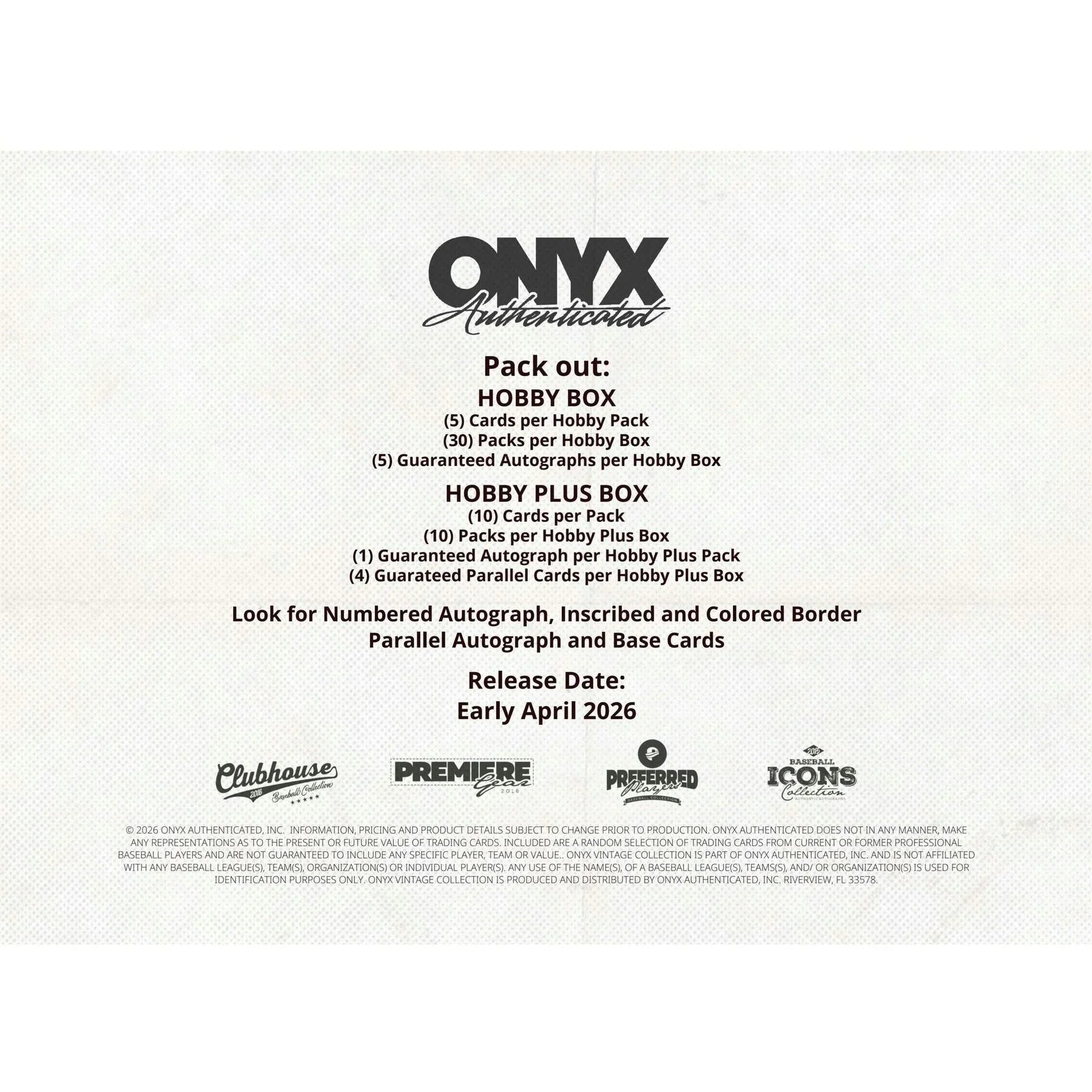 2026 Onyx Vintage Baseball Mega 6-Box Case (Ships Sealed Only) - D