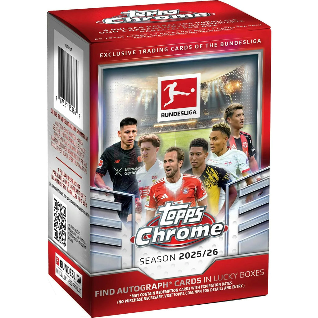 2025 26 Topps Chrome Bundesliga Soccer Blaster Box (Ships Sealed Only)