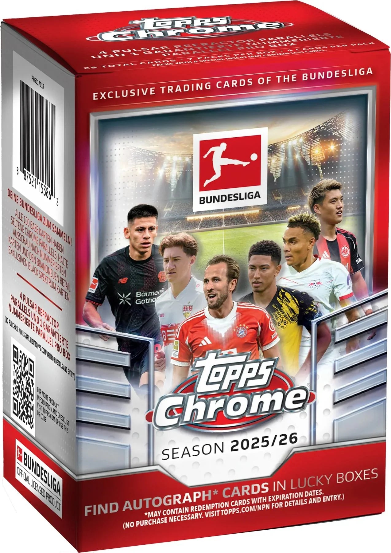 2025 26 Topps Chrome Bundesliga Soccer Blaster Box (Ships Sealed Only)