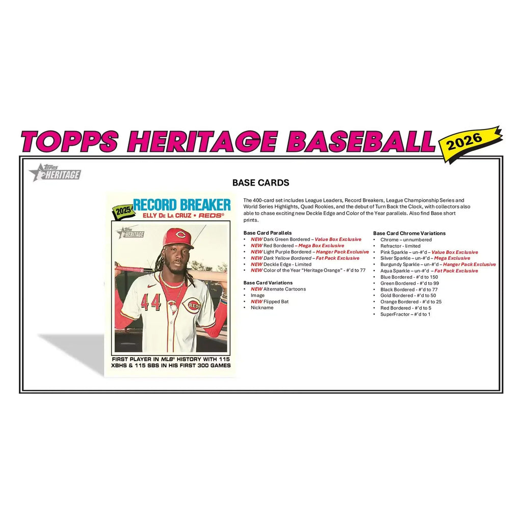 2026 Topps Heritage Baseball Mega 20 Box Case 20 Boxes (Ships Sealed Only)