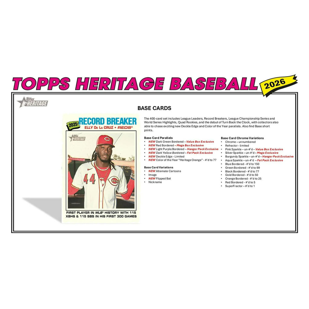 2026 Topps Heritage Baseball Blaster 40 Box Case (Ships Sealed Only) - D2