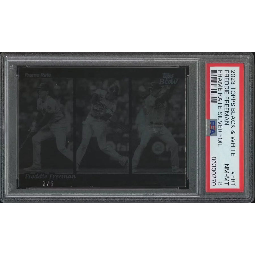 Freddie Freeman 2023 Topps Black & White #FR1 Silver Foil | PSA 8 NM-MT #3/5