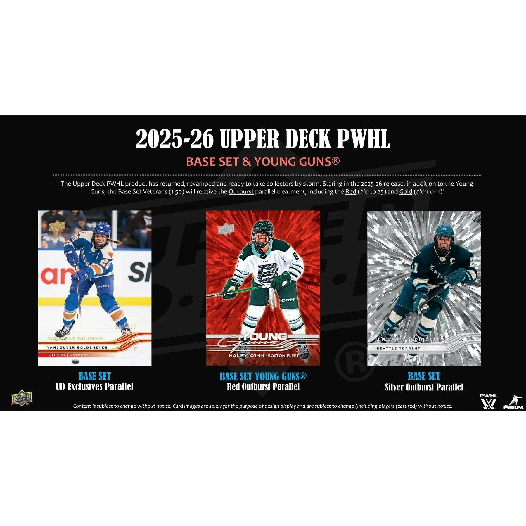 2025 26 Upper Deck PWHL Hockey Hobby 16 Box Case Presell Releases Jul 1st 2026 (Ships Sealed Only) - D1