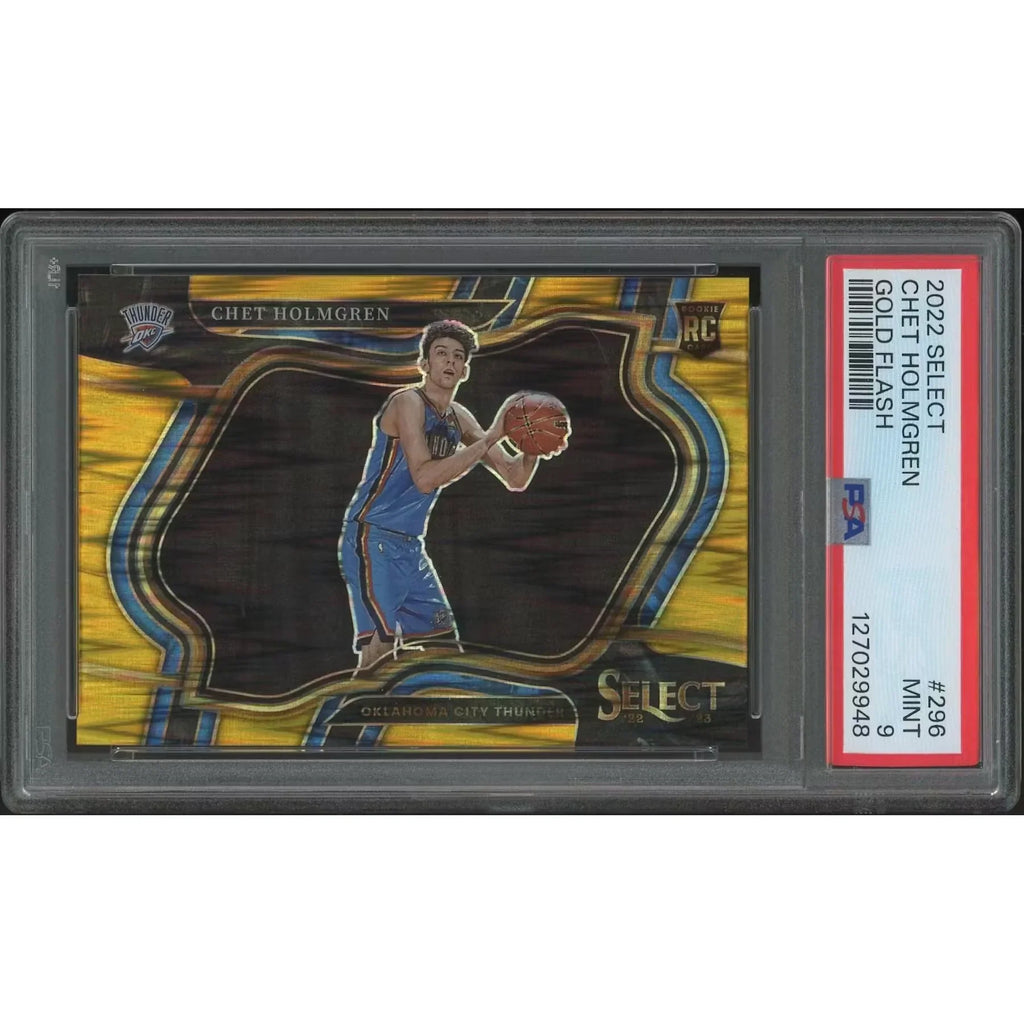 Chet Holmgren 2022-23 Panini Select #296 Gold Flash Rookie | PSA 9