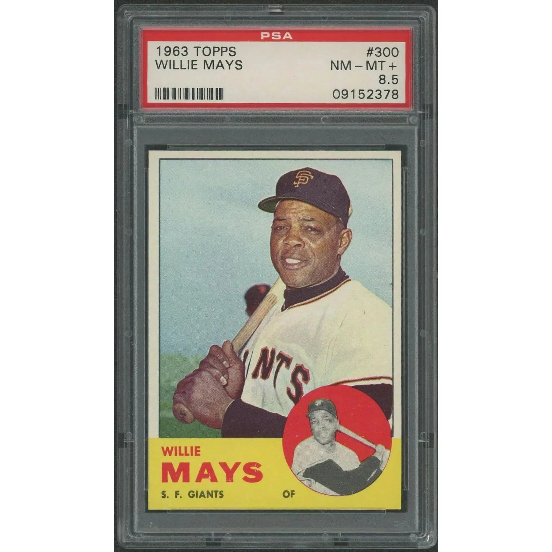 Willie Mays Signed 1963 Topps Card #300 | PSA 8.5