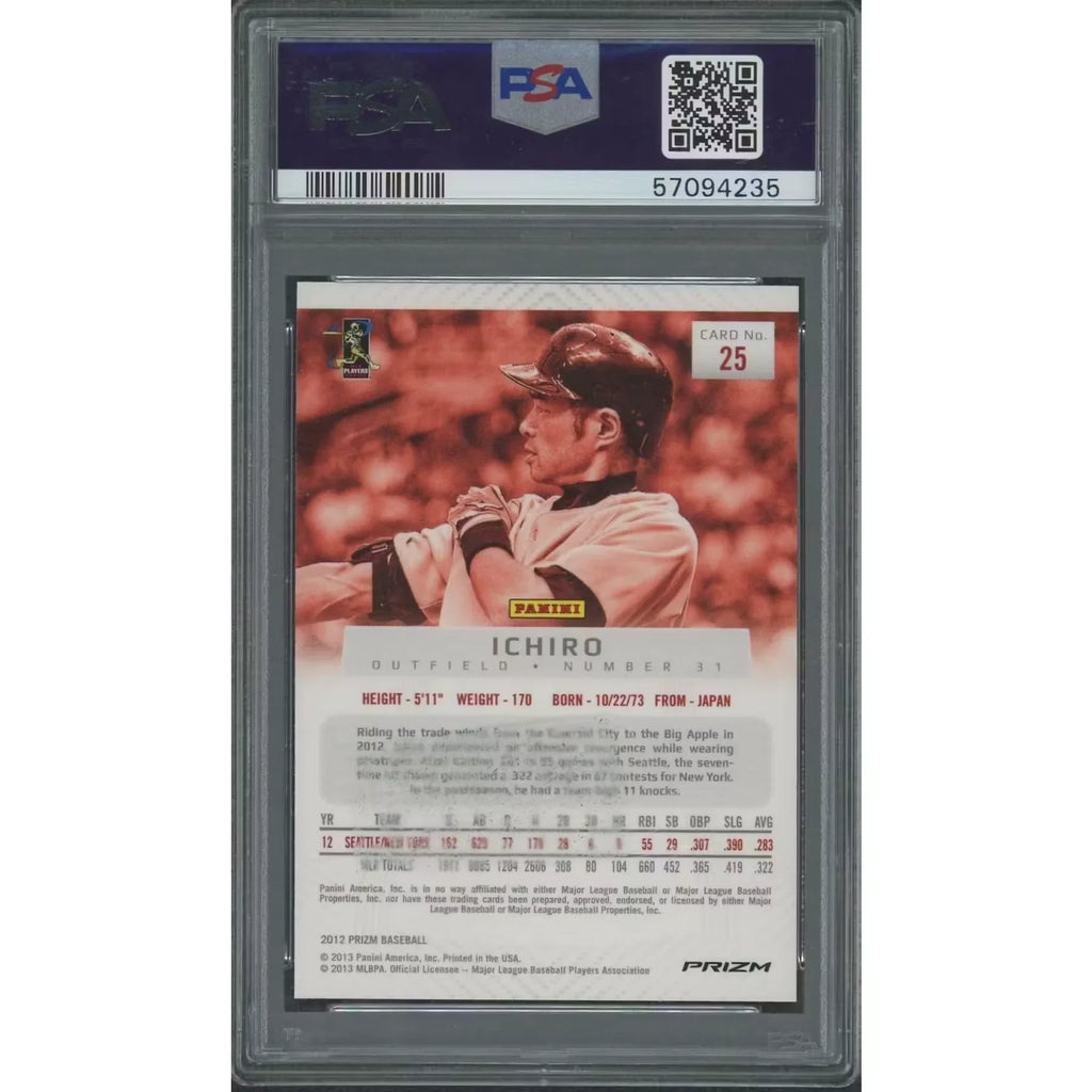 2012 Panini Prizm Ichiro Silver #25 Card | PSA 10