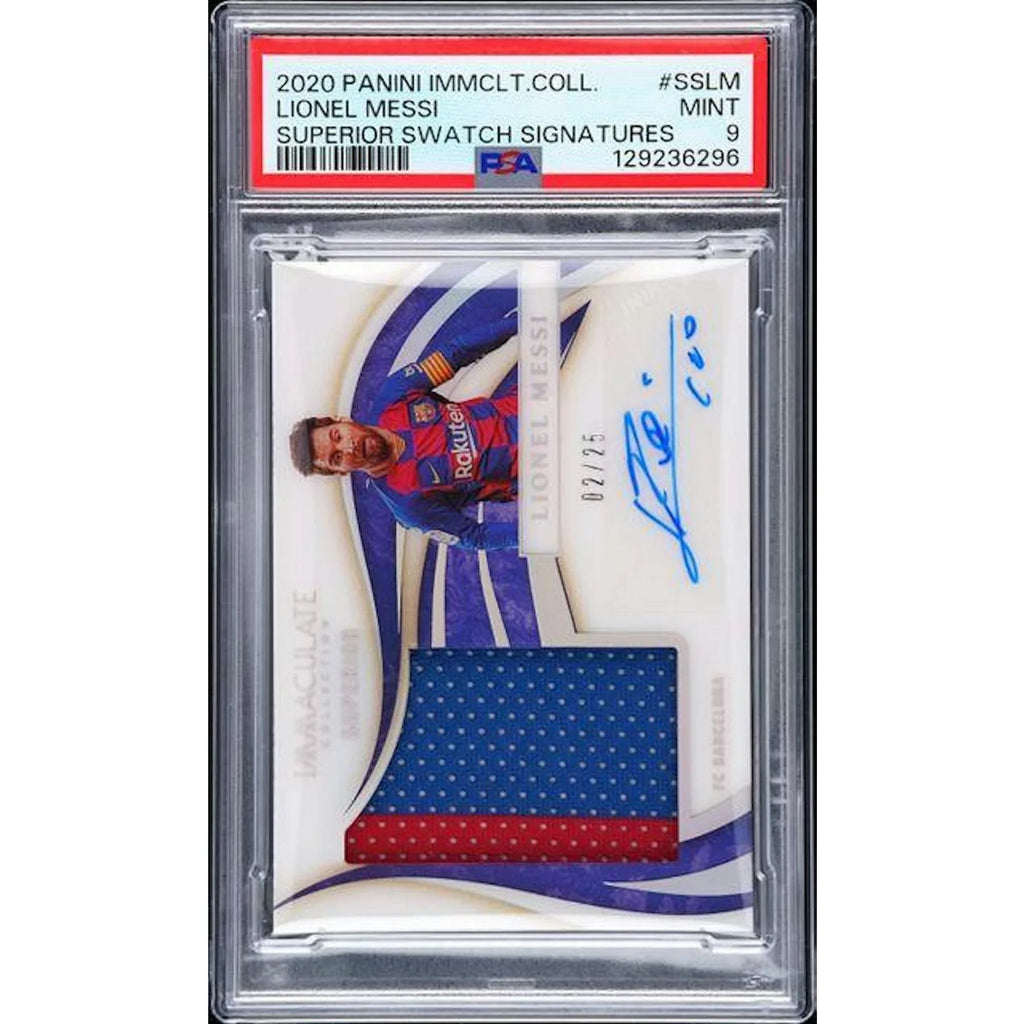 Lionel Messi Signed 2020 Immaculate Patch Card | PSA 9