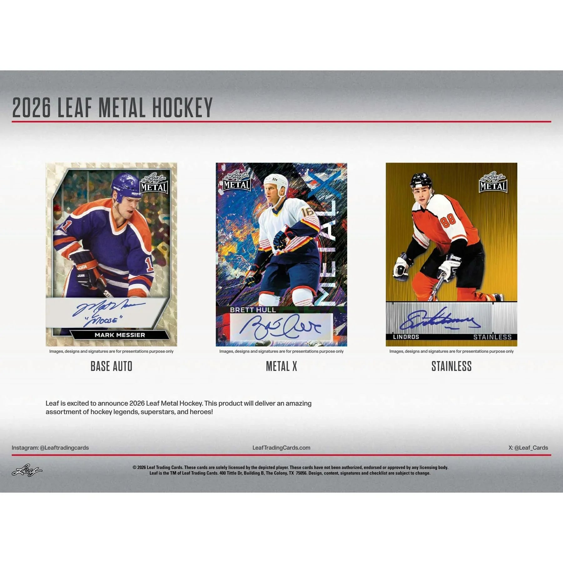 2026 Leaf Metal Hockey Hobby Box Presell Releases Jun 5th 2026 (Ships Sealed Only) - D1