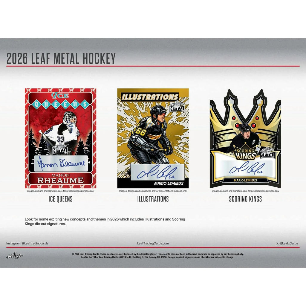 2026 Leaf Metal Hockey Hobby 12 Box Case Presell Releases Jun 5th 2026 (Ships Sealed Only)