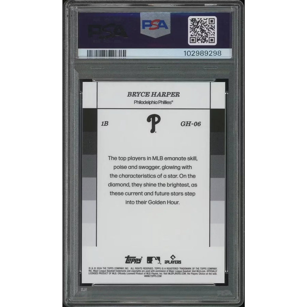 Bryce Harper 2024 Topps Black & White Golden Hour #50/50 | PSA 10 Gem Mint