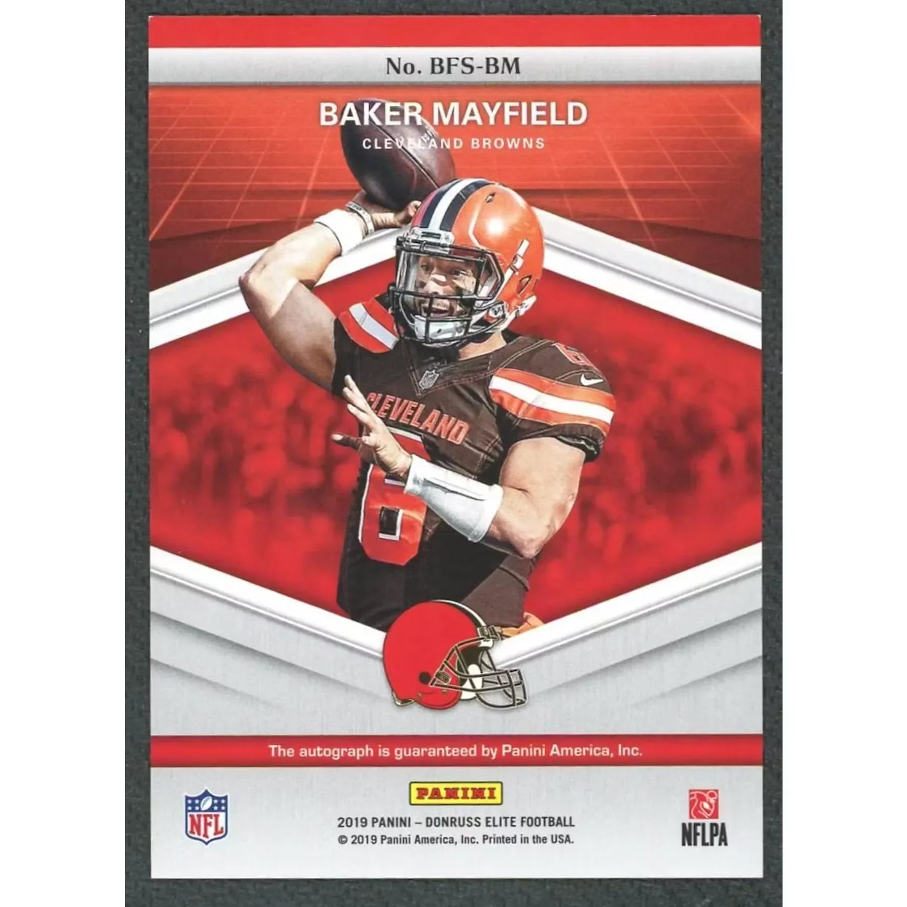 Baker Mayfield Signed 2019 Panini Donruss Elite Card | Back to the Future Auto/20