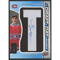 Lane Hutson Signed 2024-25 SP Game Used Draft Day Marks Card |/35