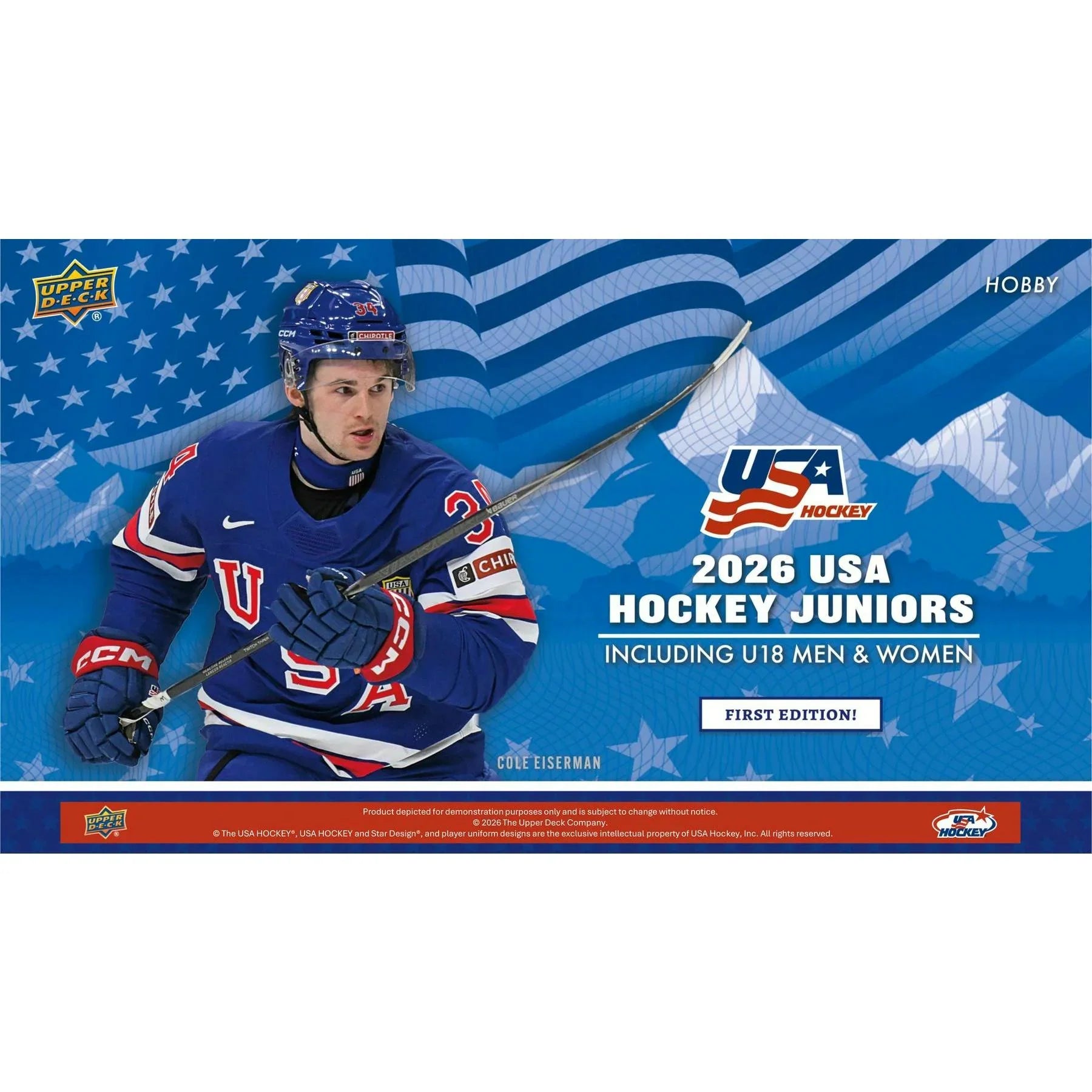 2026 Upper Deck Team USA Juniors Hockey Hobby Box Presell Releases Sep 16th 2026 (Ships Sealed Only)