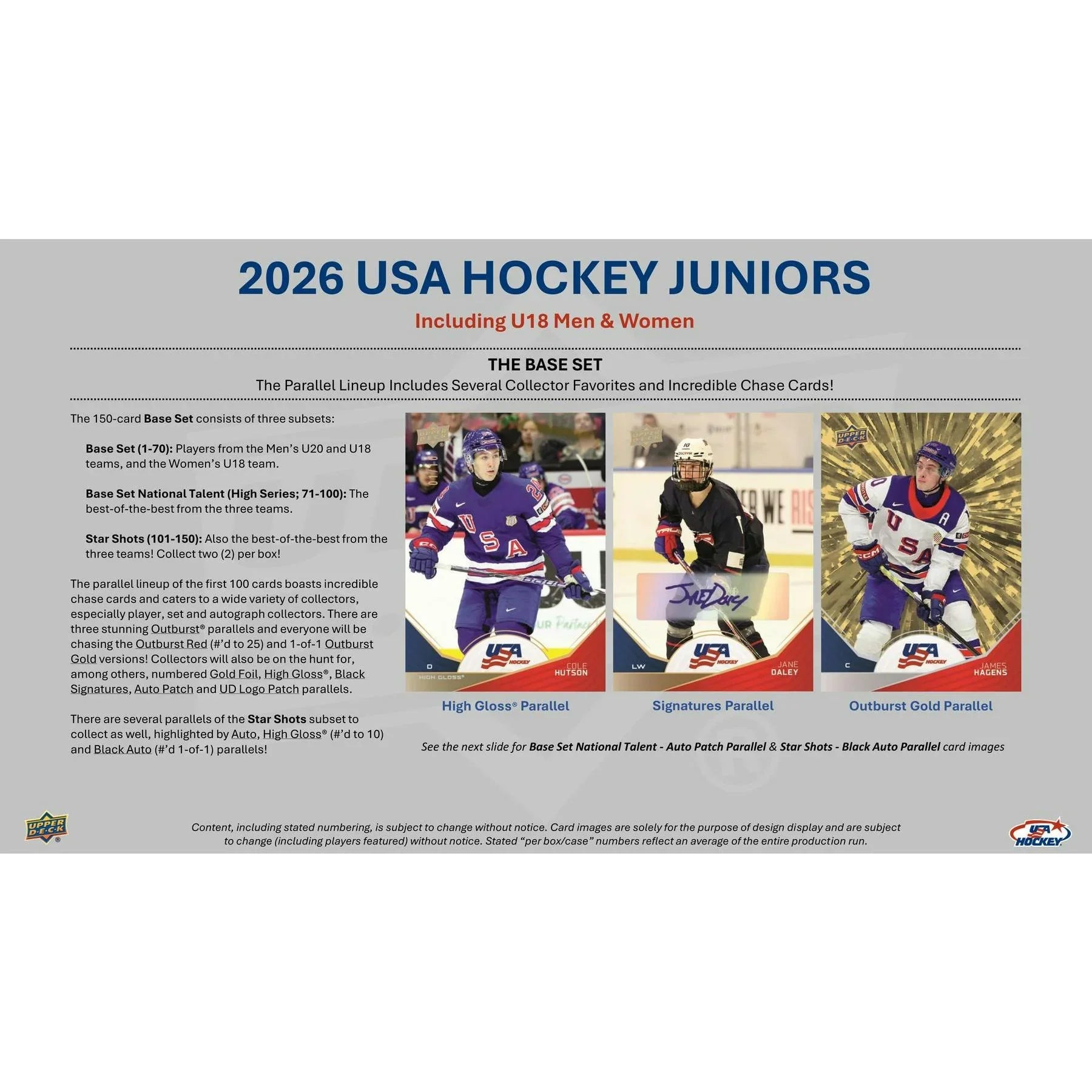 2026 Upper Deck Team USA Juniors Hockey Hobby Box Presell Releases Sep 16th 2026 (Ships Sealed Only)