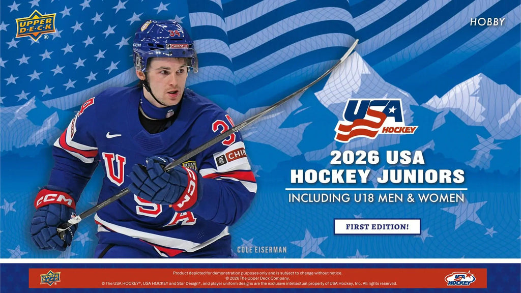 2026 USA Juniors Hockey Hobby Upper Deck Team 12 Box Case Presell Releases Sep 16th 2026 (Ships Sealed Only)