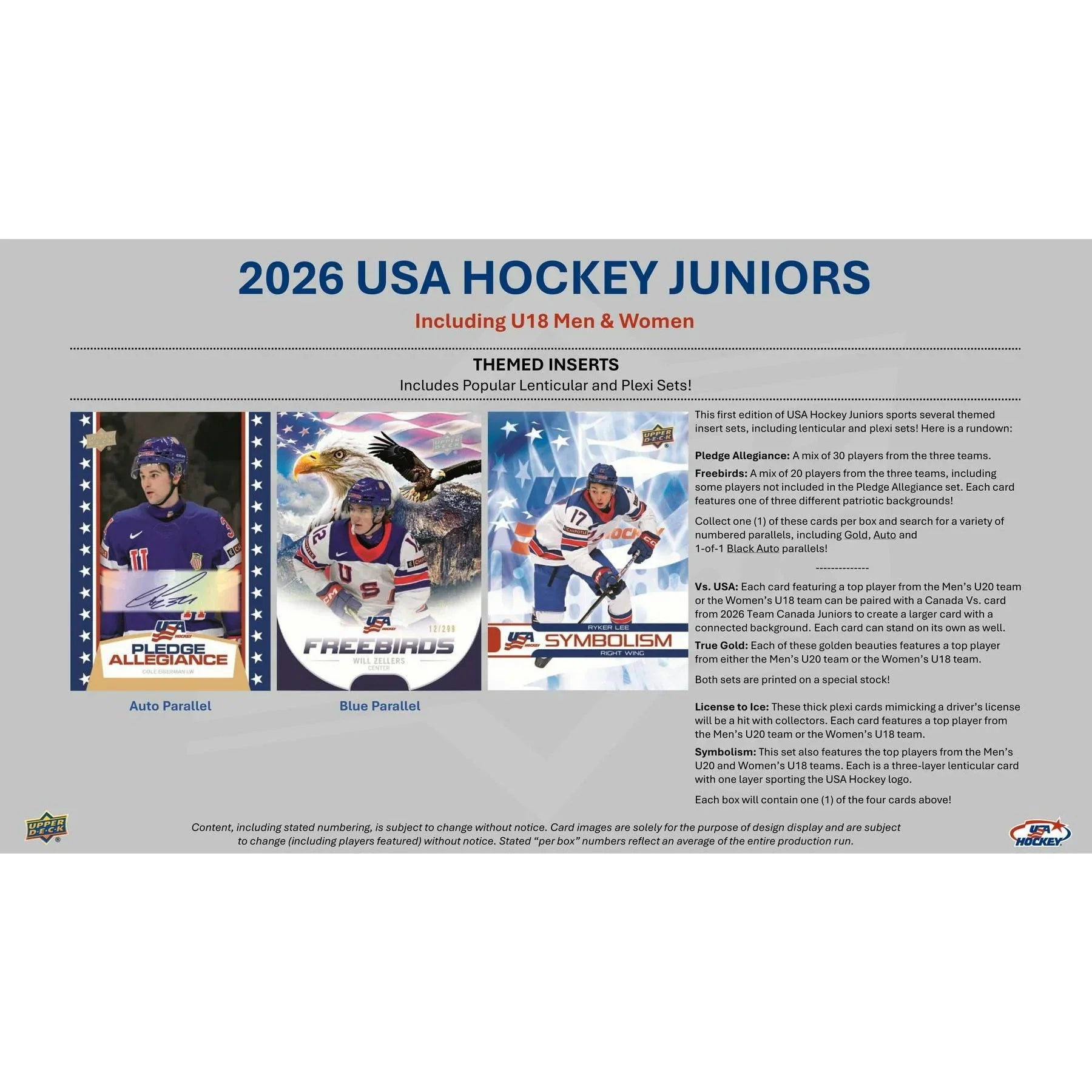 2026 USA Juniors Hockey Hobby Upper Deck Team 12 Box Case Presell Releases Sep 16th 2026 (Ships Sealed Only)