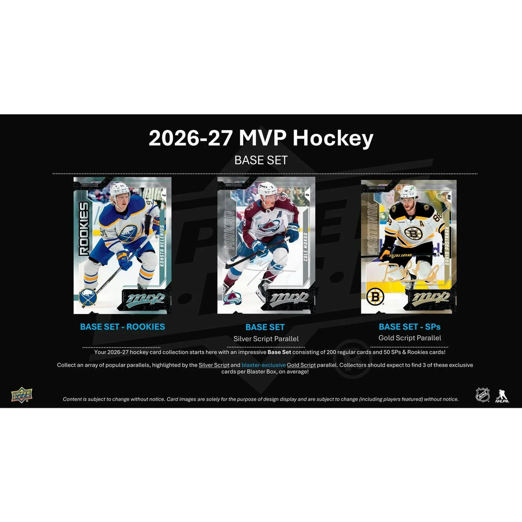 2026 27 Upper Deck MVP Hockey 36 Pack Retail 20 Box Case Presell Releases Aug 19th 2026 (Ships Sealed Only)