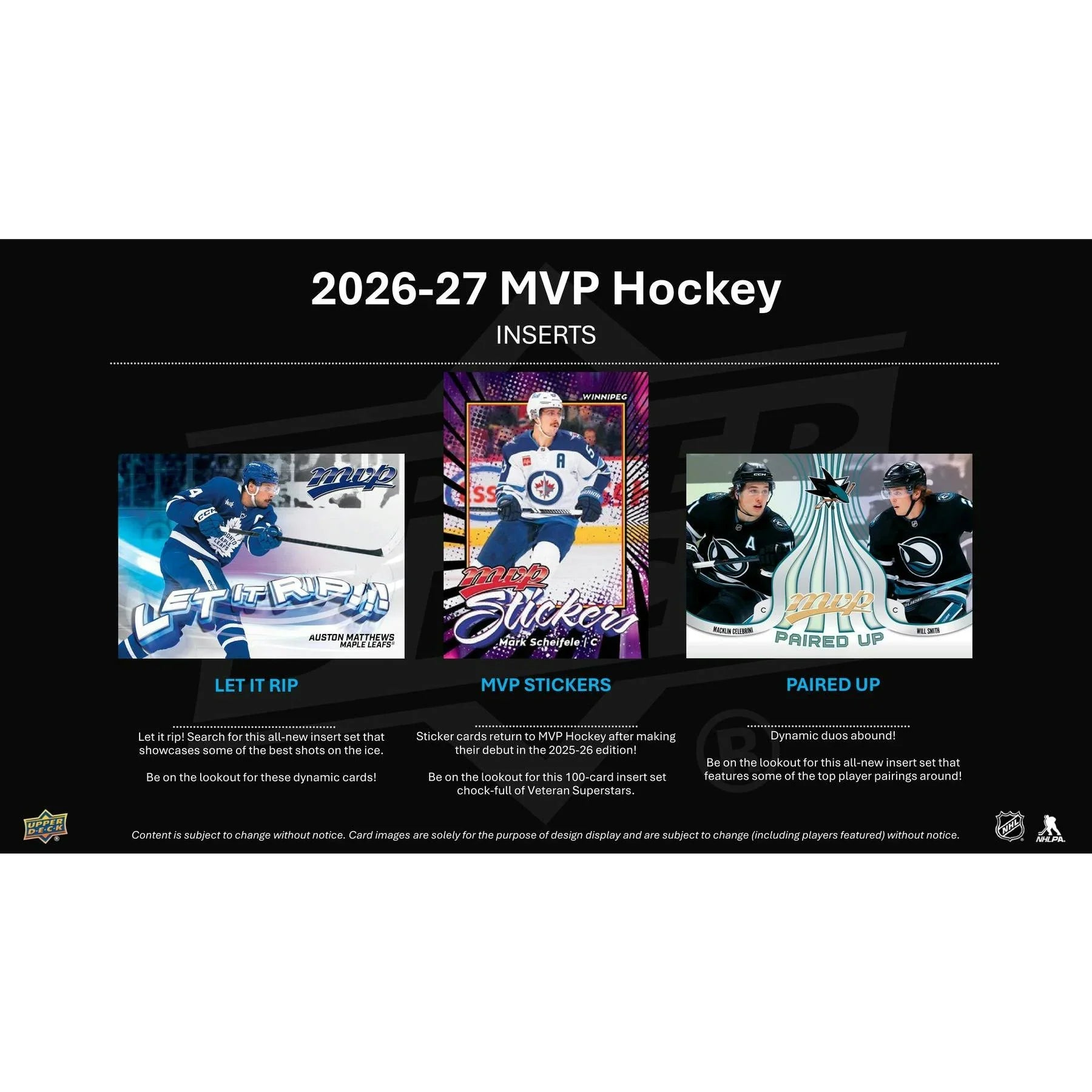 2026 27 Upper Deck MVP Hockey 36 Pack Retail 20 Box Case Presell Releases Aug 19th 2026 (Ships Sealed Only)