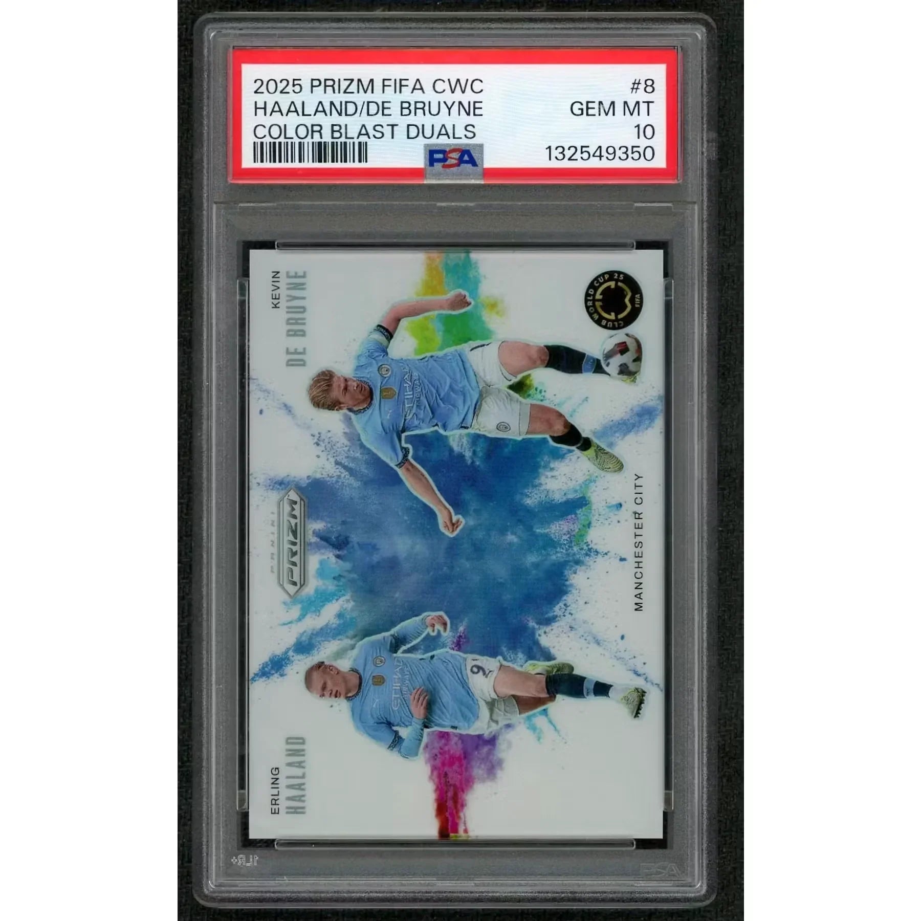 2025 Prizm FIFA Club World Cup Haaland De Bruyne Color Blast | PSA 10