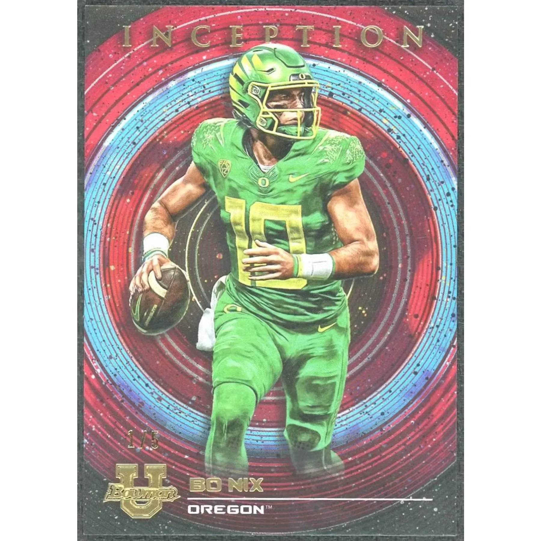 Bo Nix 2022 Topps Bowman U Inception Red Foil Card |/5