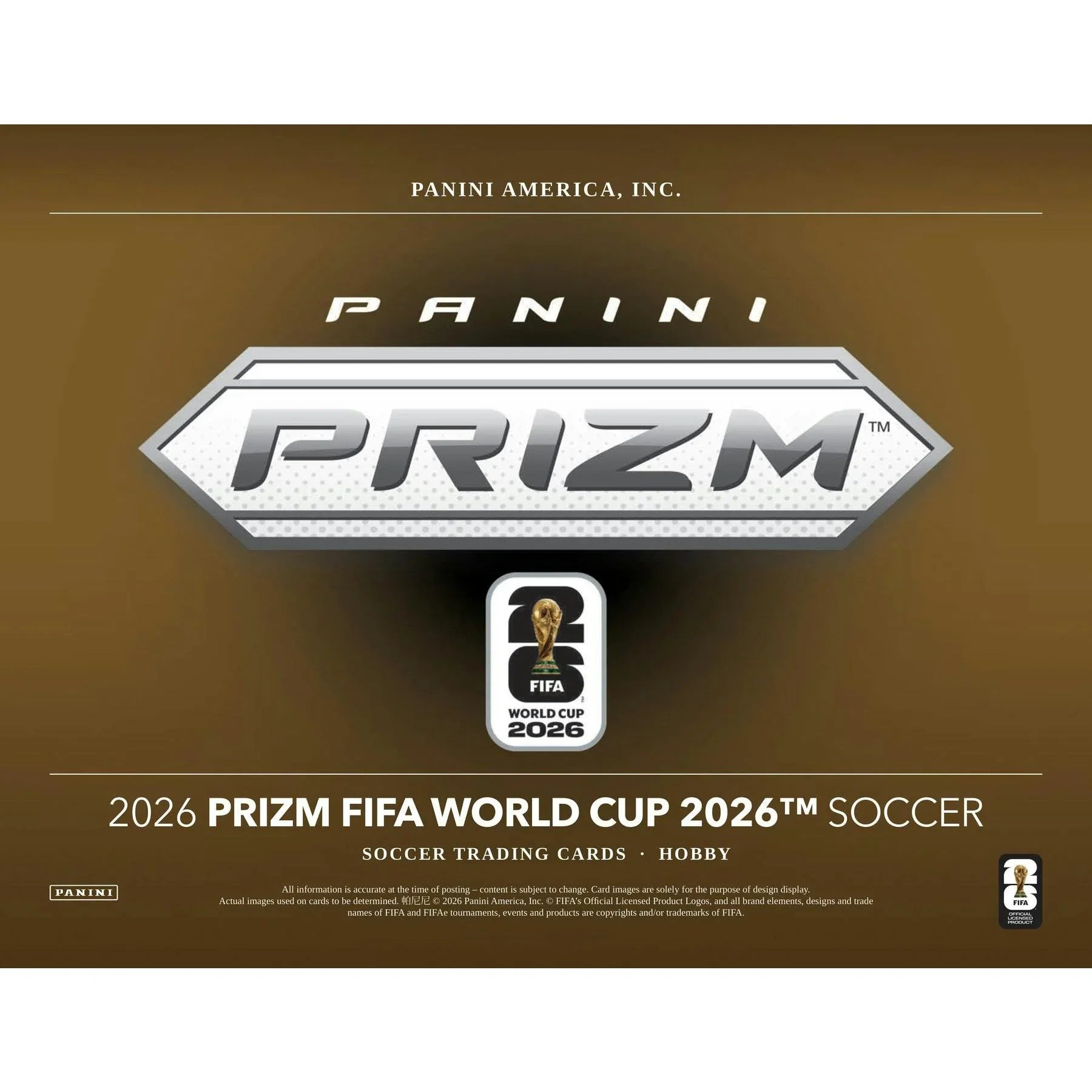 2026 Panini Prizm FIFA World Cup Soccer Hobby 12 Box Case Presell Releases Jun 17th 2026 (Ships Sealed Only)