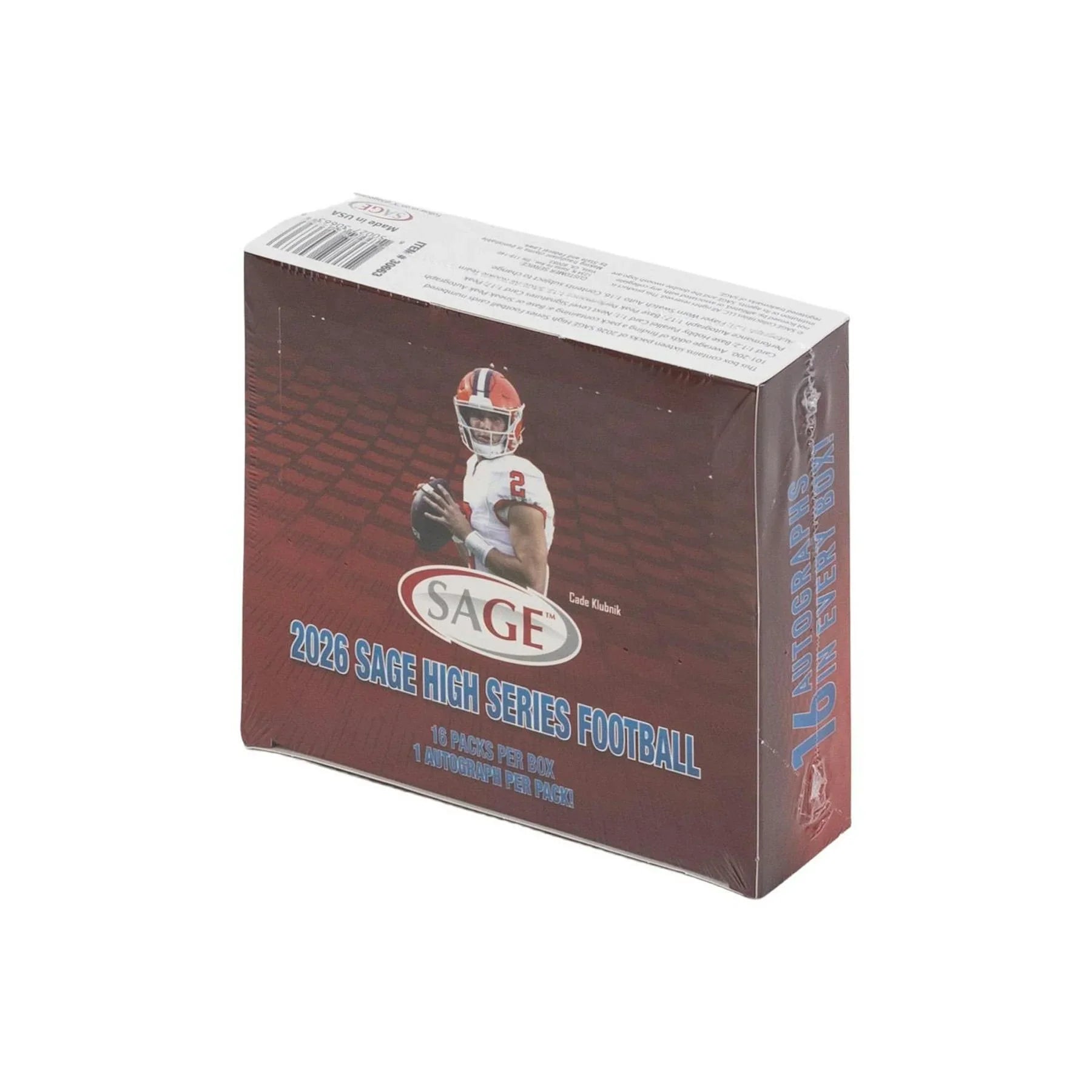 2026 Sage High Series Football Hobby 16 Box Case (Ships Sealed Only)