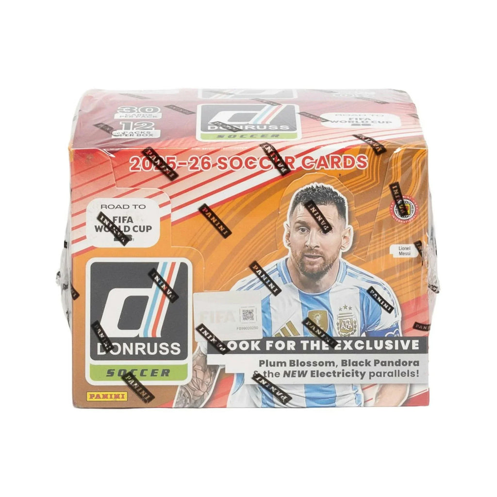 2025 26 Panini Donruss Road to FIFA World Cup Soccer Hobby International Box (Ships Sealed Only)