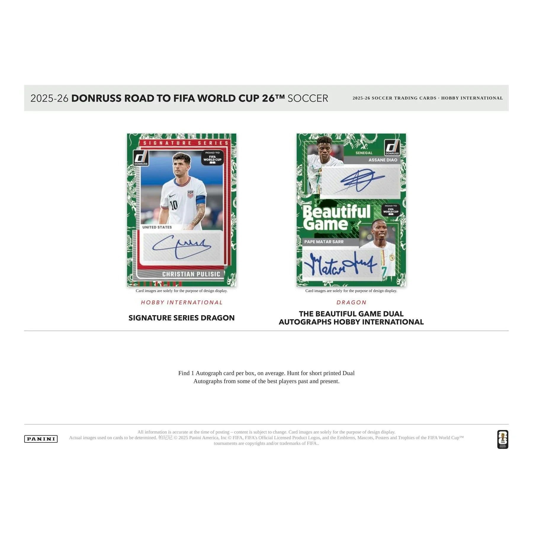 2025 26 Panini Donruss Road to FIFA World Cup Soccer Hobby International Box (Ships Sealed Only)