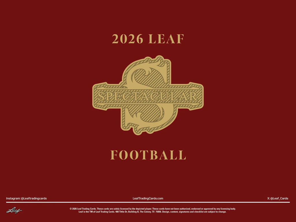 2026 Leaf Spectacular Football Hobby Box Presell Releases Jun 10th 2026 (Ships Sealed Only)