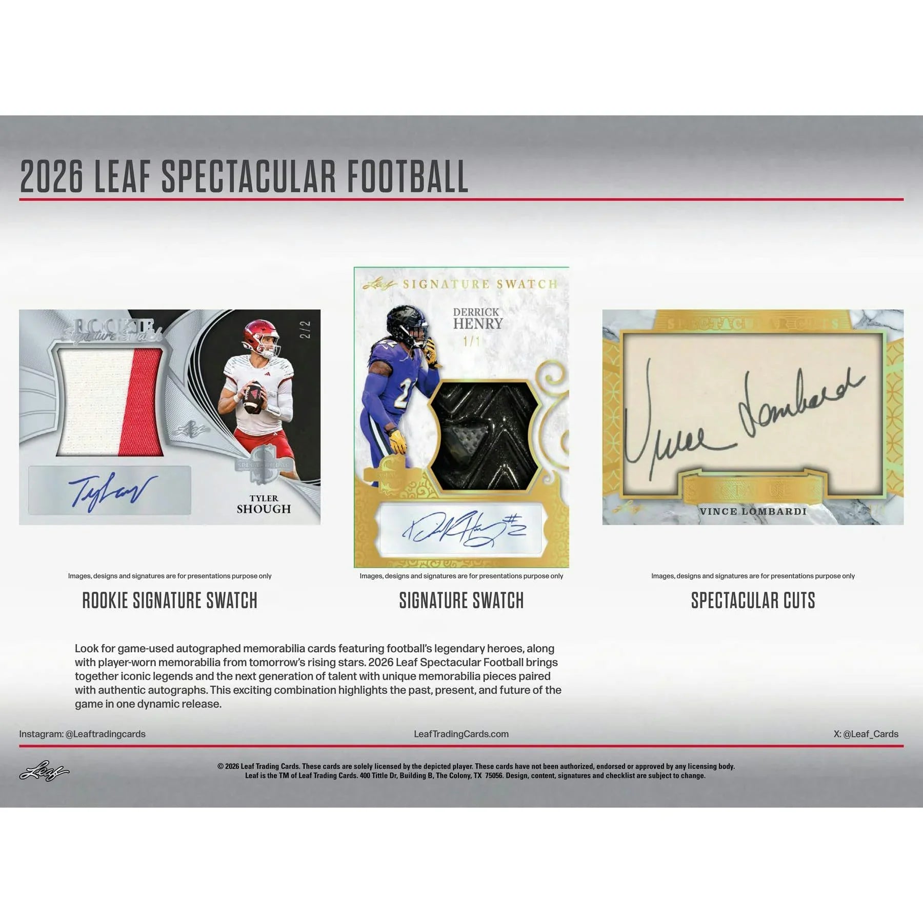 2026 Leaf Spectacular Football Hobby Box Presell Releases Jun 10th 2026 (Ships Sealed Only)
