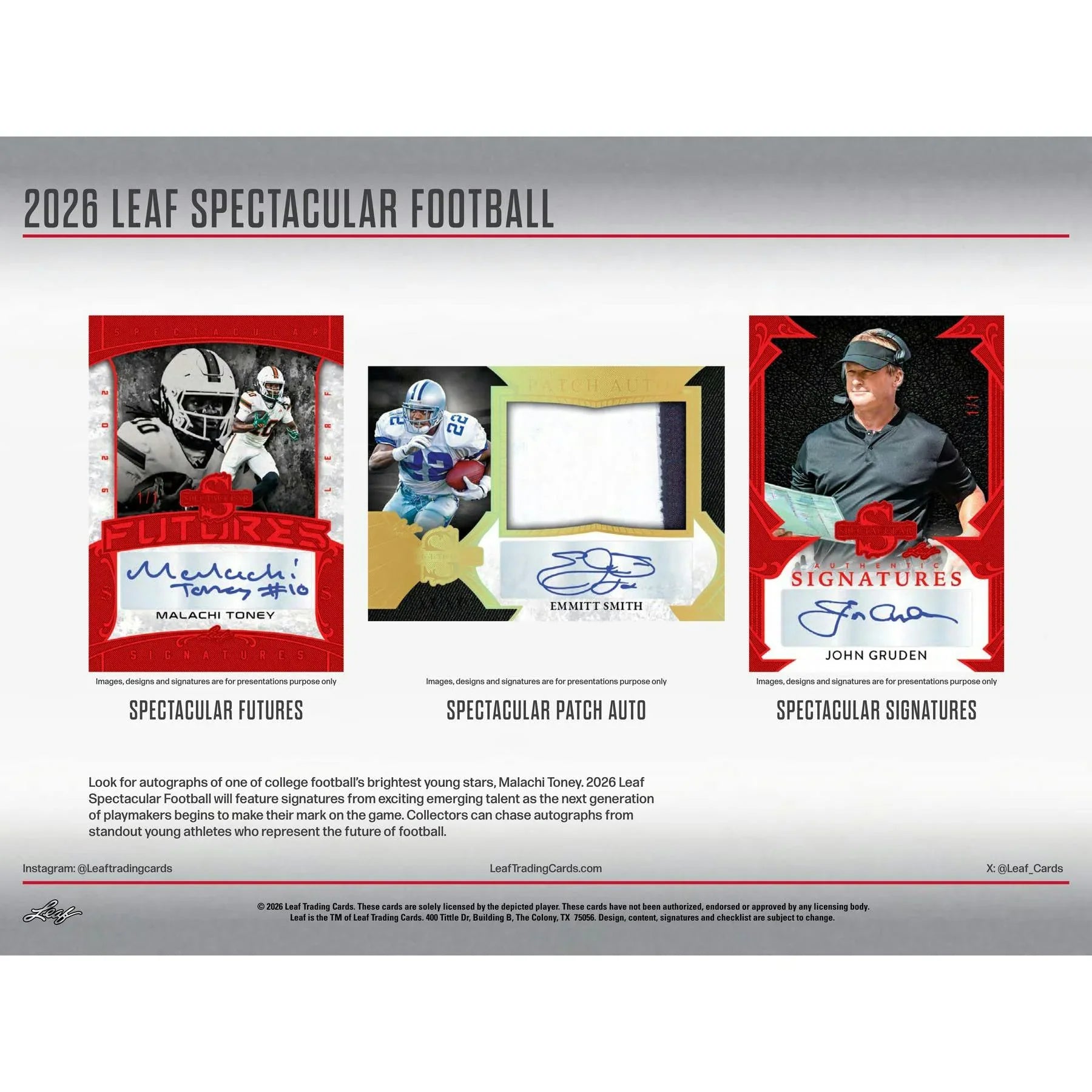 2026 Leaf Spectacular Football Hobby Box Presell Releases Jun 10th 2026 (Ships Sealed Only)