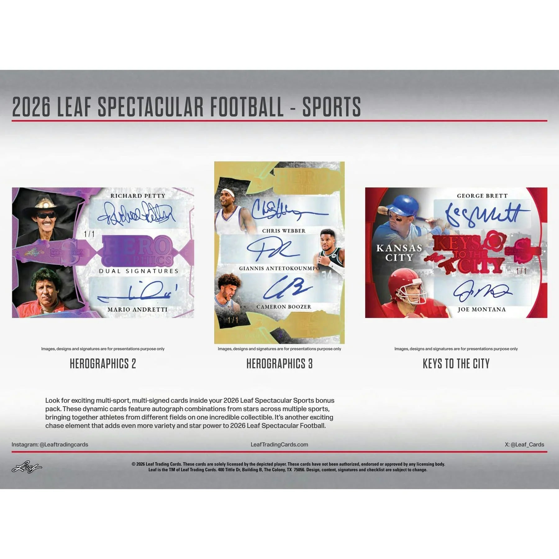 2026 Leaf Spectacular Football Hobby 3 Box Case Presell Releases Jun 10th 2026 (Ships Sealed Only)
