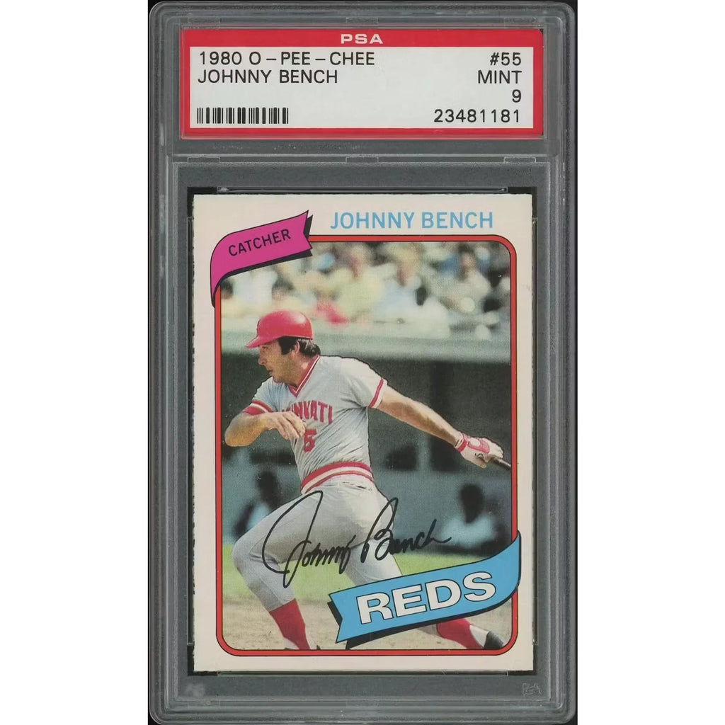 Johnny Bench 1980 O-Pee-Chee Baseball Card #55 | PSA 9 Mint