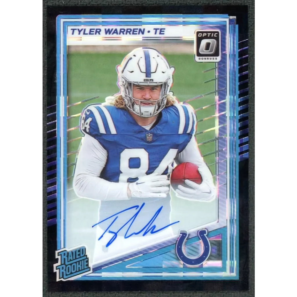 Tyler Warren 2025 Panini Donruss Optic Rated Rookie | Black Pandora Auto/35 #234