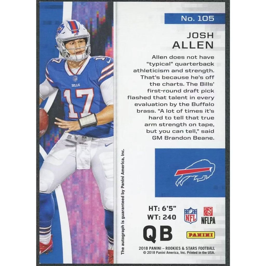 Josh Allen 2018 Panini Rookies & Stars Rookie Auto |/75