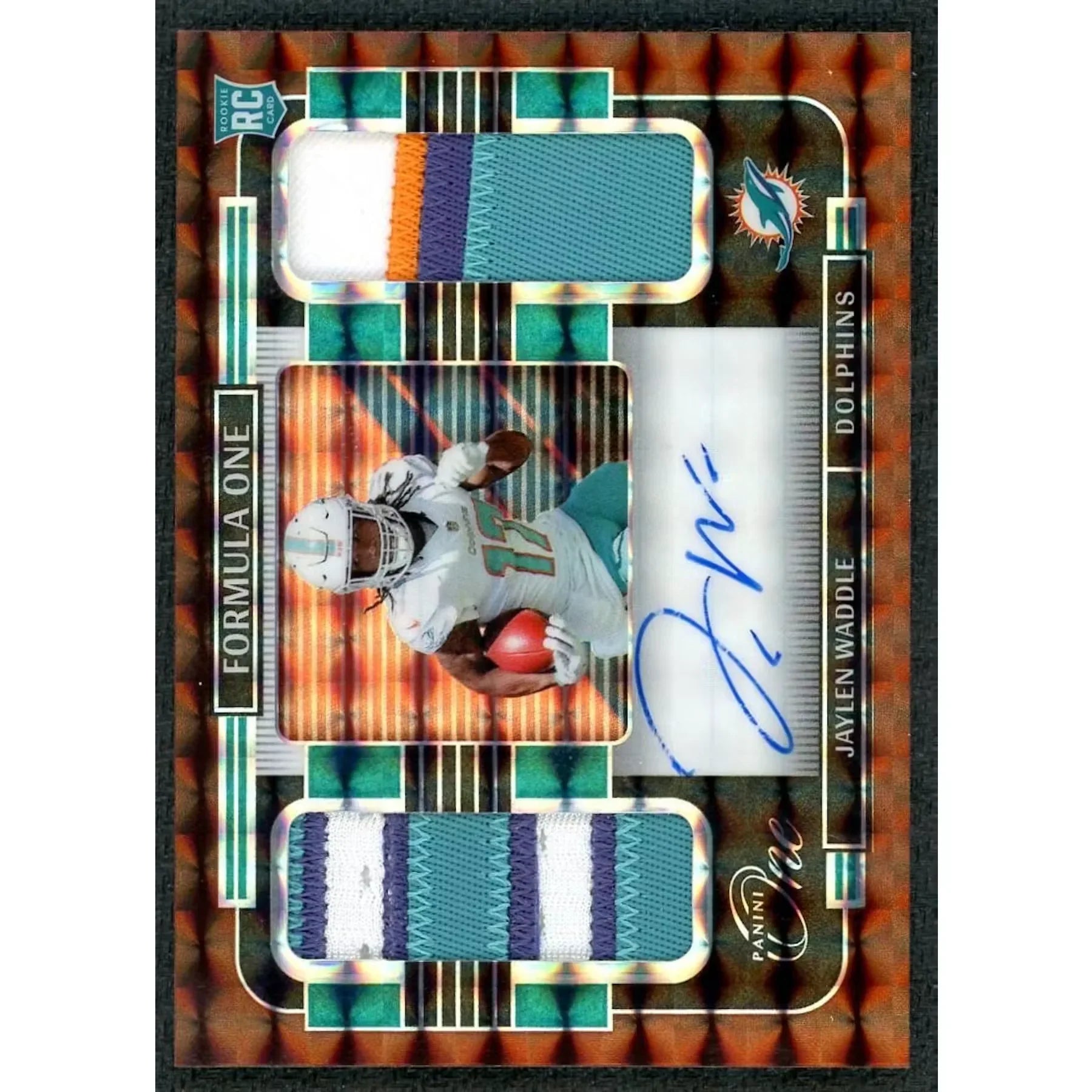 Jaylen Waddle 2021 Panini One Formula One Patch Auto |/25